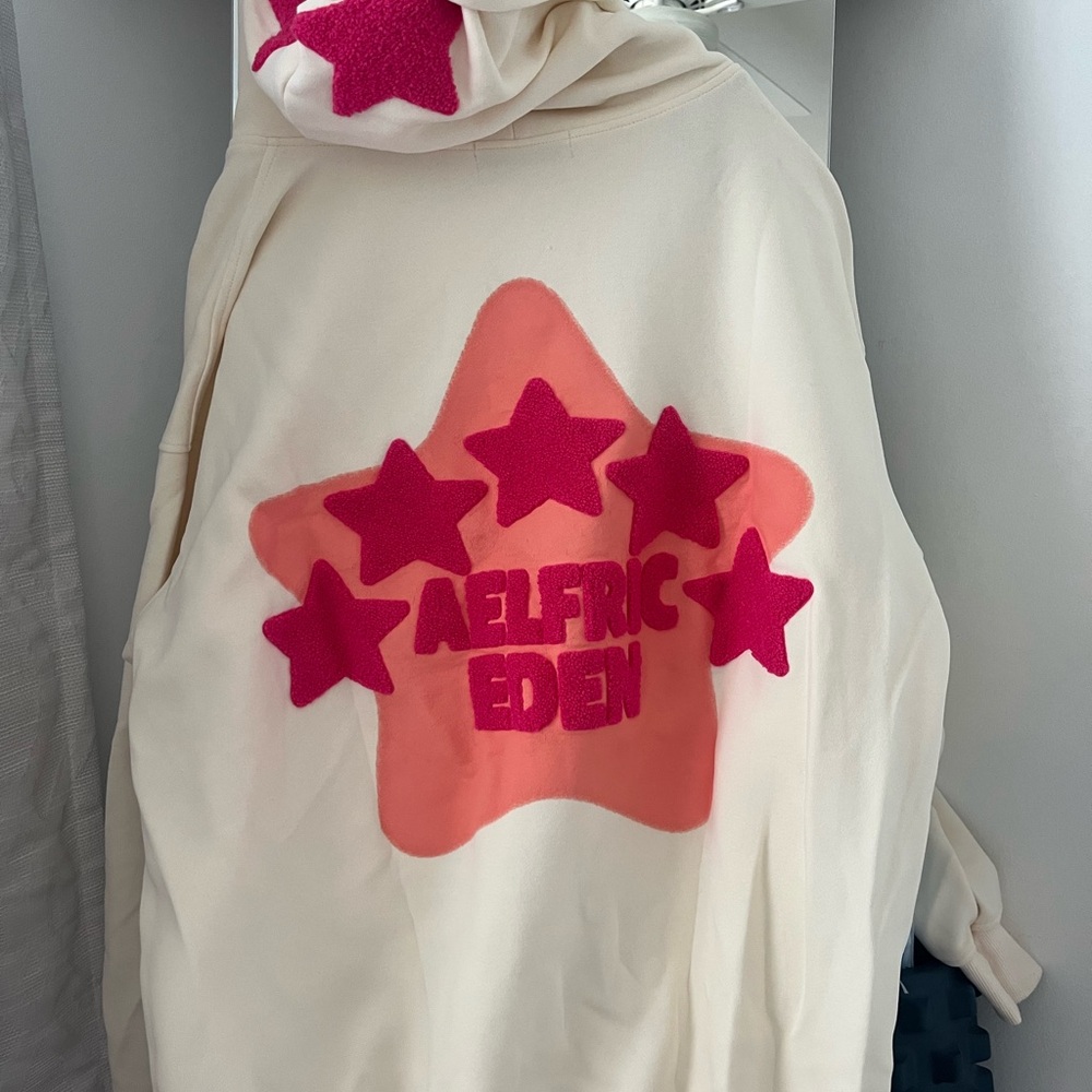 Aelfric Eden Kids Star Hoodie - Cream and Pink